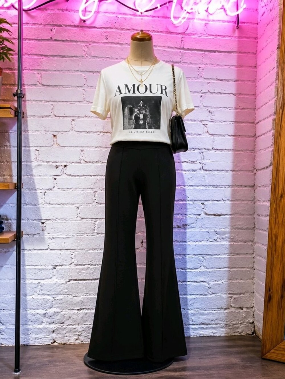 Black Flare Leg Pants -36" W 32" Length, Sleek Trousers, Modern Ambition